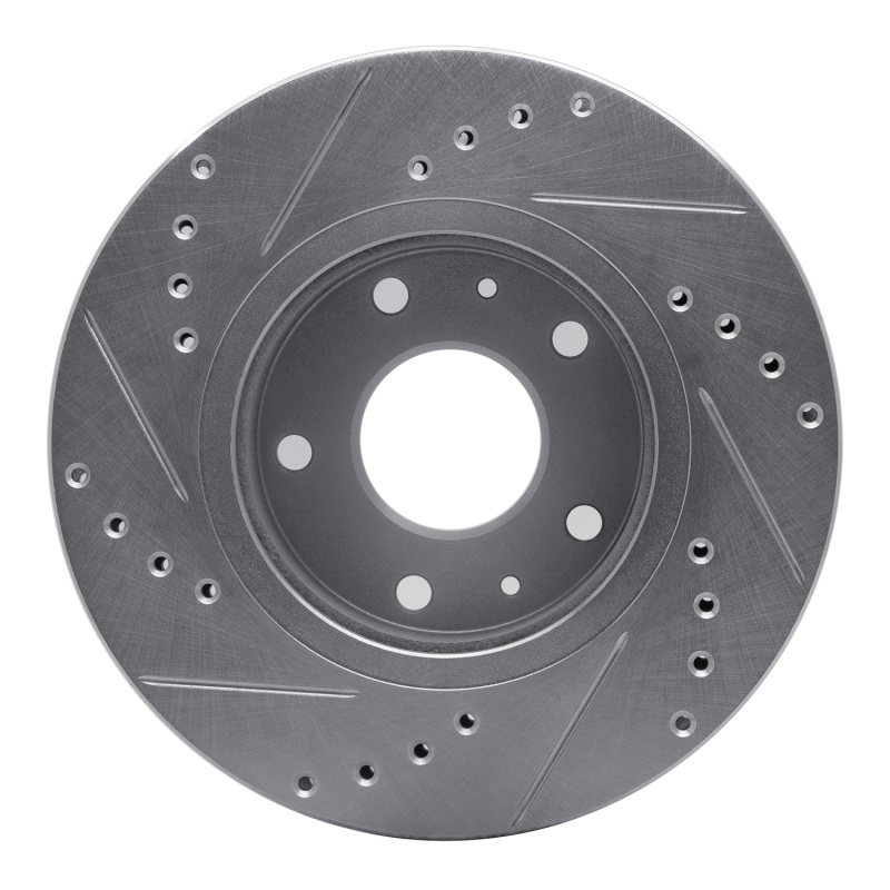 Land Rover Freelander Brake Rotor (1) - Front Right - R1 Concepts - Drilled & Slotted - Silver - `02-`05